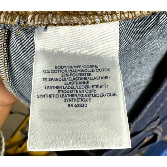 Lands' End Womans Sz 16 Jeans Blue Pockets Denim Dark Wash Taper Straight - Picture 8 of 8